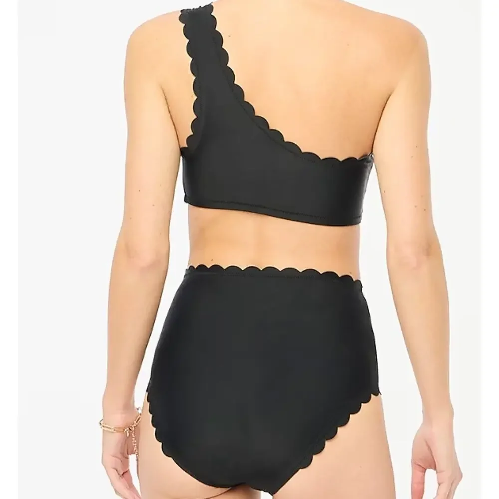 J. Crew Factory High-Rise Scalloped Bikini Bottom Size XXS NWT